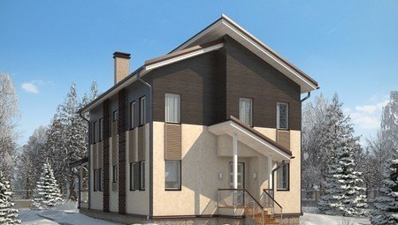 Проект жилого уютного загородного дома 190 m²