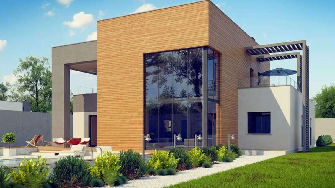 Projekt moderne kuće s panoramskim prozorima Hamilton (783 m²)