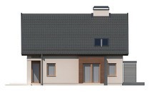 Проект дома с мансардой и эркером и двускатной крышей