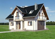 Традиционный проект дома до 150 m² с мансардой