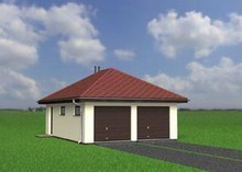 Проект двухместного гаража с хозяйственной комнатой