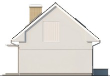 Проект компактного дома с мансардой с двускатной крышей