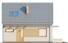 Проект компактного дома с мансардой с двускатной крышей