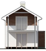 Проект двухэтажного небольшого дома, адаптированного под узкий участок