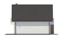 Проект негабаритного аккуратного дачного дома с двускатной крышей