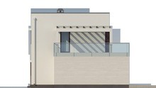 Проект двухэтажного дома с плоской крышей и просторной террасой