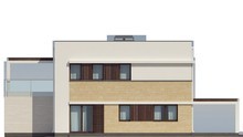 Проект двухэтажного дома с плоской крышей и просторной террасой
