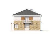 Проект стильного двухэтажного дома с пристроенным гаражом