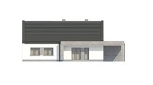 Одноэтажный классический коттедж для узкого участка площадью 130 m²
