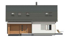 Проект маленького дома с мансардой и гаражом