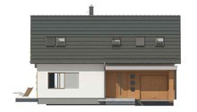 Проект маленького дома с мансардой и гаражом