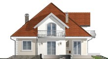 Проект дома с балконами и многоскатной крышей