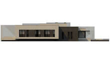 Проект современного одноэтажного дома с плоской крышей площадью 232 кв.м.