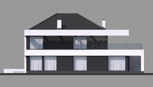 Современный жилой дом на два этажа с просторными верандами