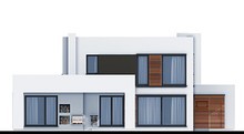 Двухэтажный особняк в стиле минимализма