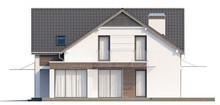 Проект дома с панорамными окнами в угловом эркере