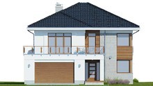 Стильный двухэтажный дом с красивой верандой