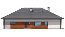 План большого одноэтажного дома со встроенным гаражом на два автомобиля общей площадью 178 кв. м, жилой 80 кв. м