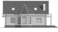 Схема дома площадью 167 кв. м с эркером и двумя балконами