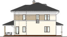 План двухэтажного дома площадью 178 кв. м с оригинальным внешним видом