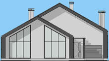 Проект стильного дома общей площадью 208 кв. м с просторной террасой и балконом