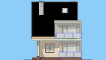 Проект дома в три этажа общей площадью 169 кв. м с балконами и террасой