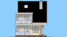 Проект дома в три этажа общей площадью 169 кв. м с балконами и террасой
