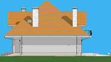 Схема европейского особняка площадью 316 кв. м с террасой оригинальной формы