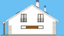 Строгий коттедж со встроенным гаражом и французскими балконами