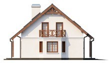 Двухэтажный классический домик с балконом над эркером