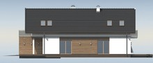 Проект дома для узкого участка с удобной террасой над гаражом
