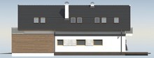 Проект дома для узкого участка с удобной террасой над гаражом