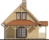 Проект дома с деревянным фасадом и боковой террасой