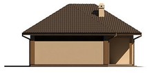 Проект стильного одноэтажного дома с четырехскатной крышей и гаражом