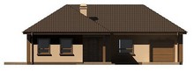 Проект стильного одноэтажного дома с четырехскатной крышей и гаражом