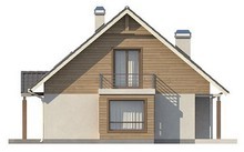Проект двухэтажного дома с пристроенным гаражом для 1-й машины