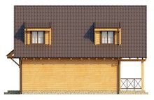 Проект дома с деревянным фасадом и печью на улице