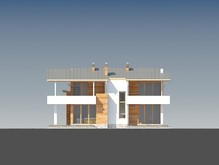 Современный коттедж на две семьи с плоской крышей