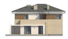 Проект двухэтажного дома с баней и террасой