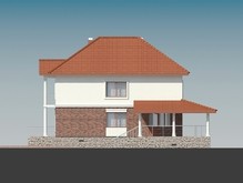 Классический проект двухэтажного дома с просторной террасой