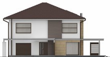 Проект простого двухэтажного дома с гаражом