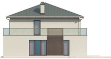 Проект двухэтажного загородного дома с большими окнами