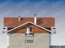Дом с мансардой с практичной планировкой и оригинальным фасадом