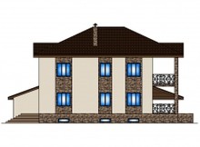 Респектабельный особняк с крытой террасой и цокольным этажом