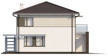 Проект двухэтажного дома с удобной террасой над гаражом