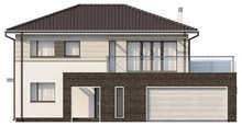 Проект двухэтажного дома с удобной террасой над гаражом