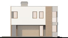 Двухэтажный дом в стиле модерн с террасой над гаражом