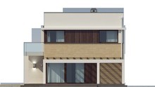 Проект дома с плоской крышей террасой над гаражом