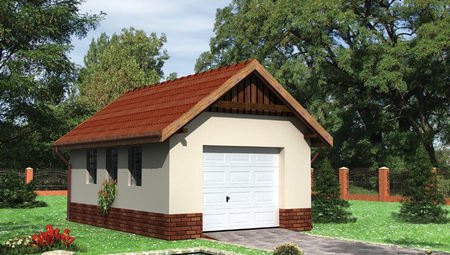 Проект гаража с двускатной крышей