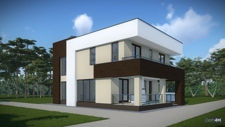 Архитектурный проект двухэтажного дома с плоской крышей